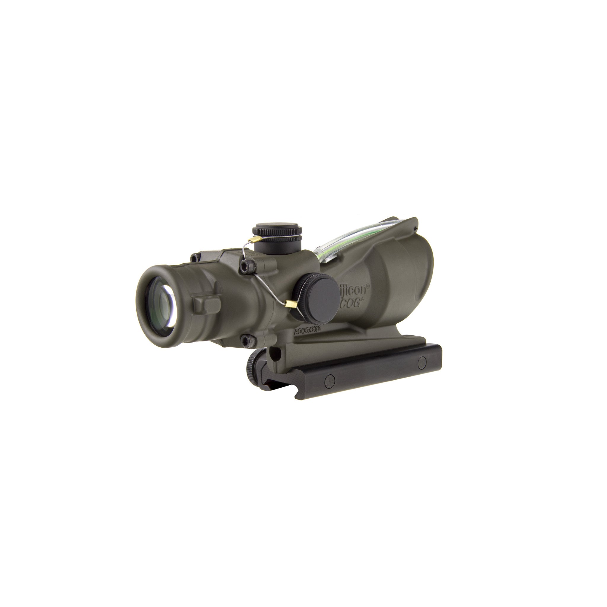 Trijicon ACOG® 4x32 BAC tēmēklis, divkārša apgaismojuma zaļš Chevron .223 BDC tēmēkļa krusts, CK ODG