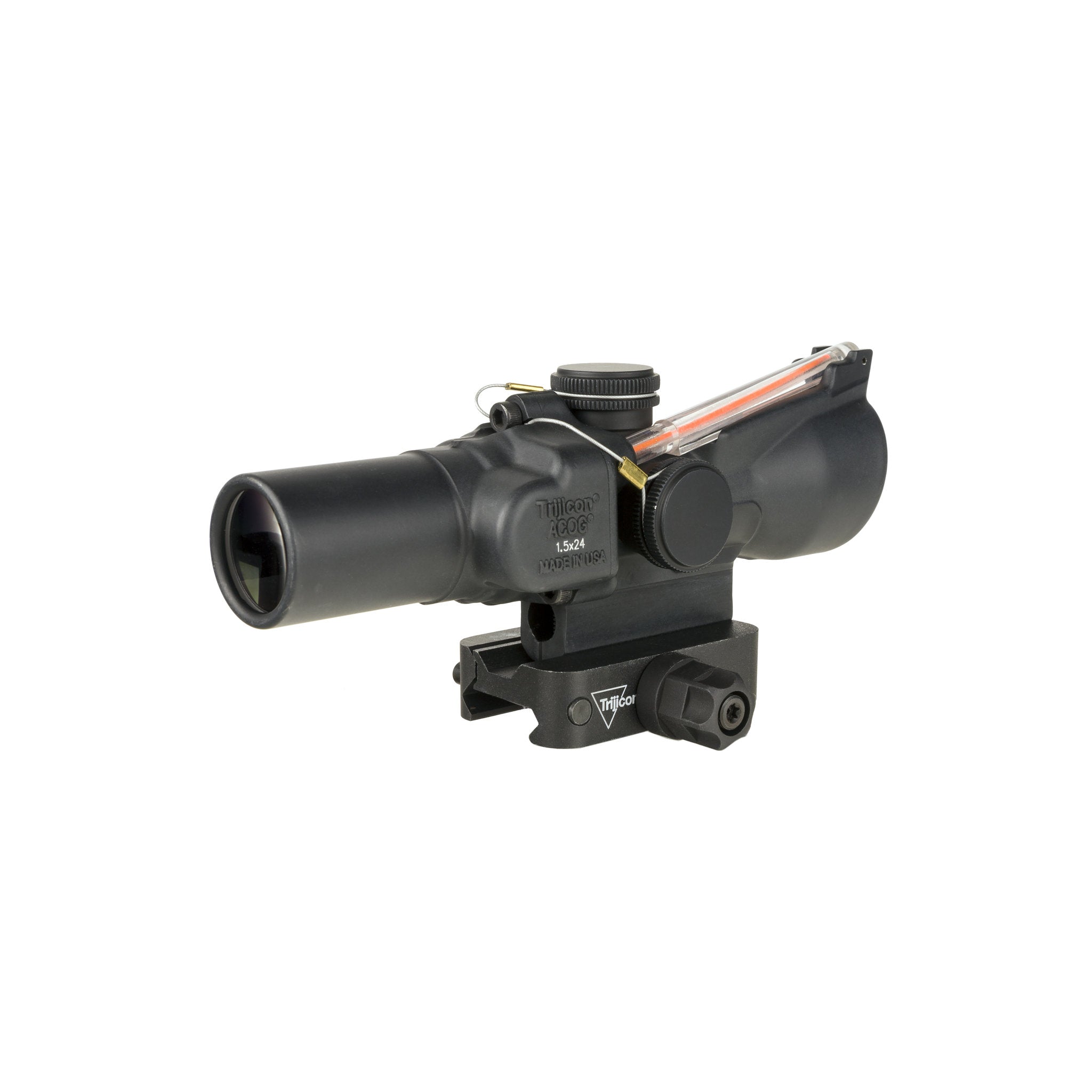Trijicon 1,5x24 Compact ACOG® tēmēklis, divkāršs apgaismojums. Sarkans krustveida tēmēklis ar Q-LOC stiprinājumu