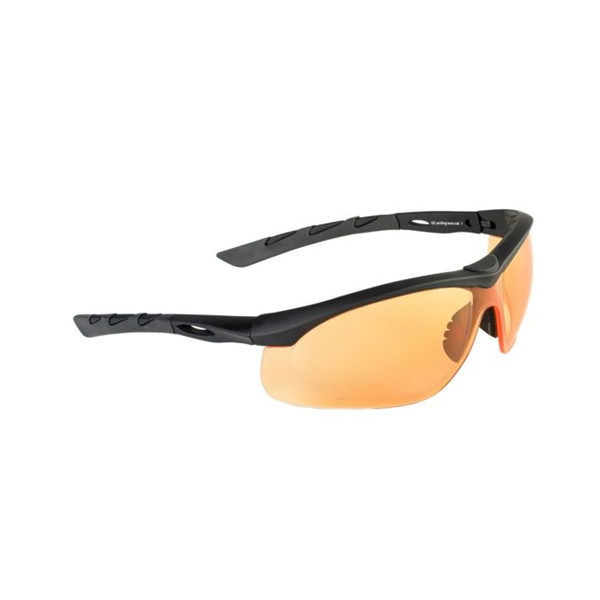Lancer Tactical Eyewear (rāmītis gumijas melns, lēcas oranžas)