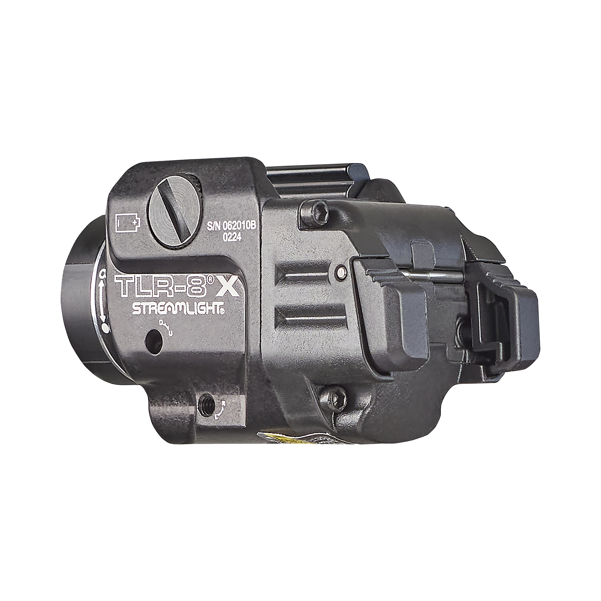 Streamlight X – zawiera przełącznik wysokiego i niskiego natężenia światła, baterię CR123A  i zestaw kluczy – pudełko (69414)