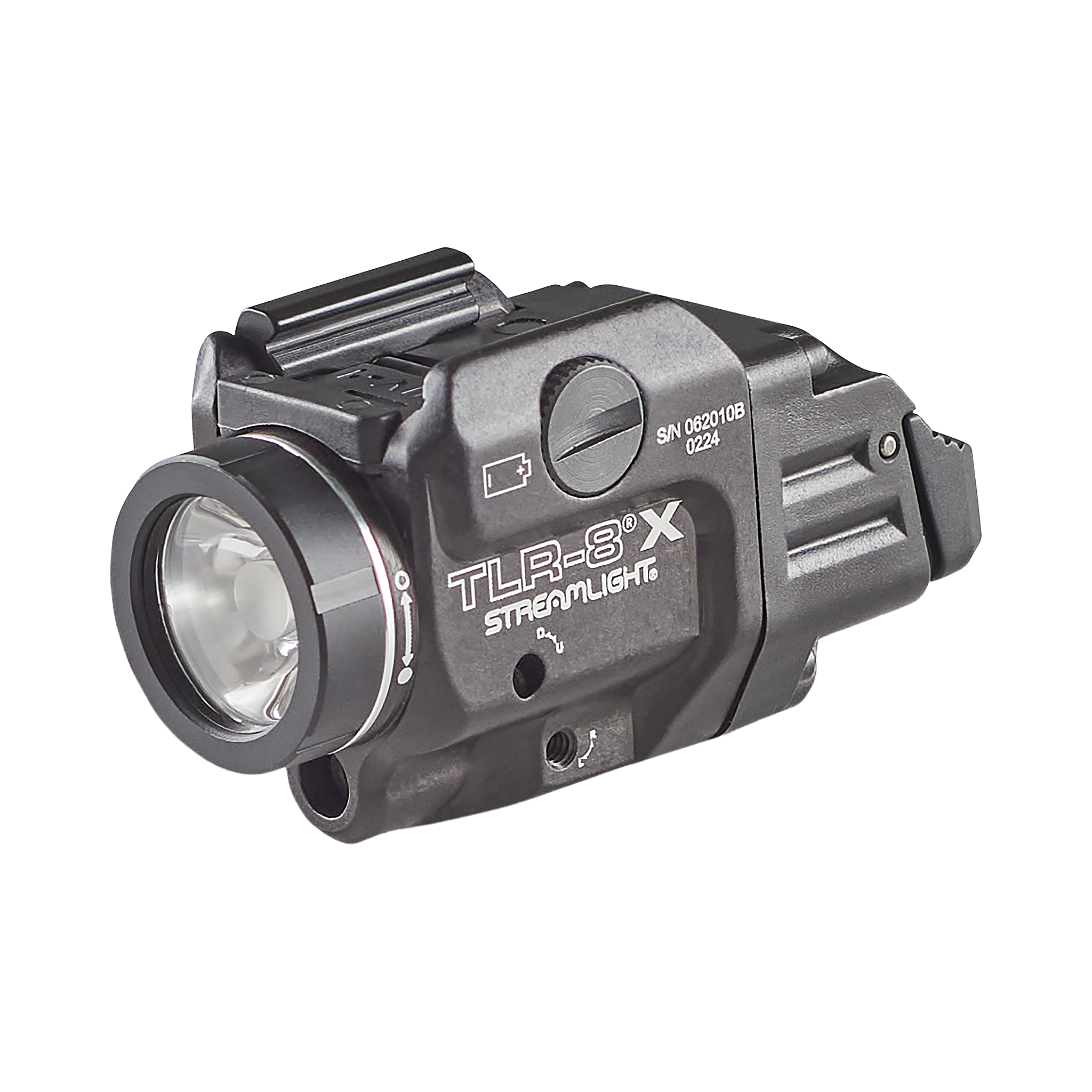 Streamlight X – zawiera przełącznik wysokiego i niskiego natężenia światła, baterię CR123A  i zestaw kluczy – pudełko (69414)