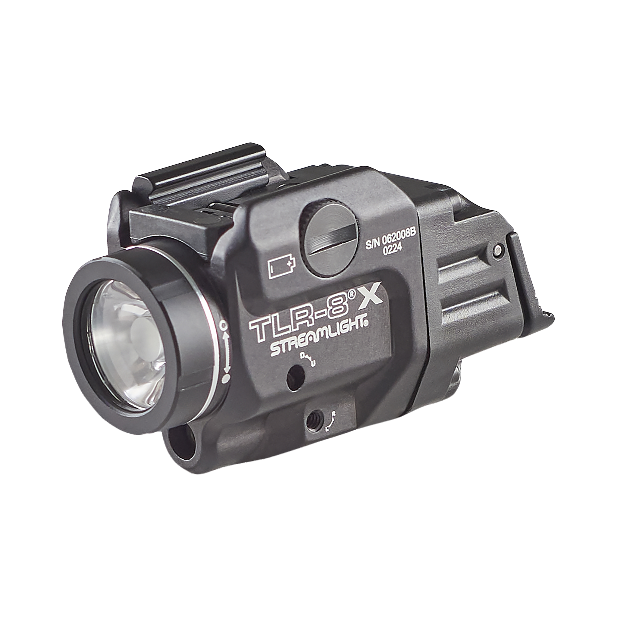 Streamlight X – zawiera przełącznik wysokiego i niskiego natężenia światła, baterię CR123A  i zestaw kluczy – pudełko (69414)