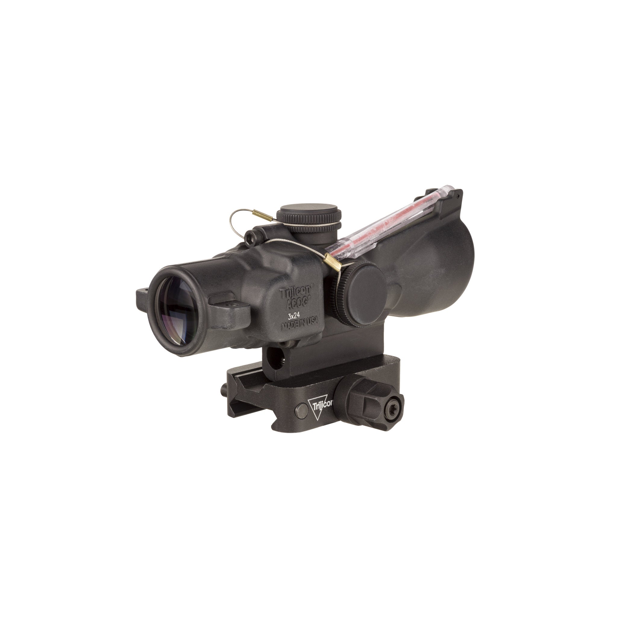 Luneta Trijicon 3x24 Compact ACOG®, podwójne podświetlenie. Czerwona podkowa/kropka .223/55gr. Siatka celownicza z mocowaniem Q-LOC